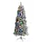 5ft. Pre-Lit Flocked British Columbia Mountain Fir Artificial Christmas Tree, Multicolor LED Lights